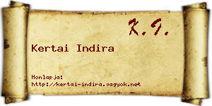 Kertai Indira névjegykártya